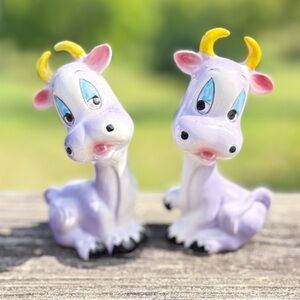Vintage Purple Cow Salt and Pepper Shakers